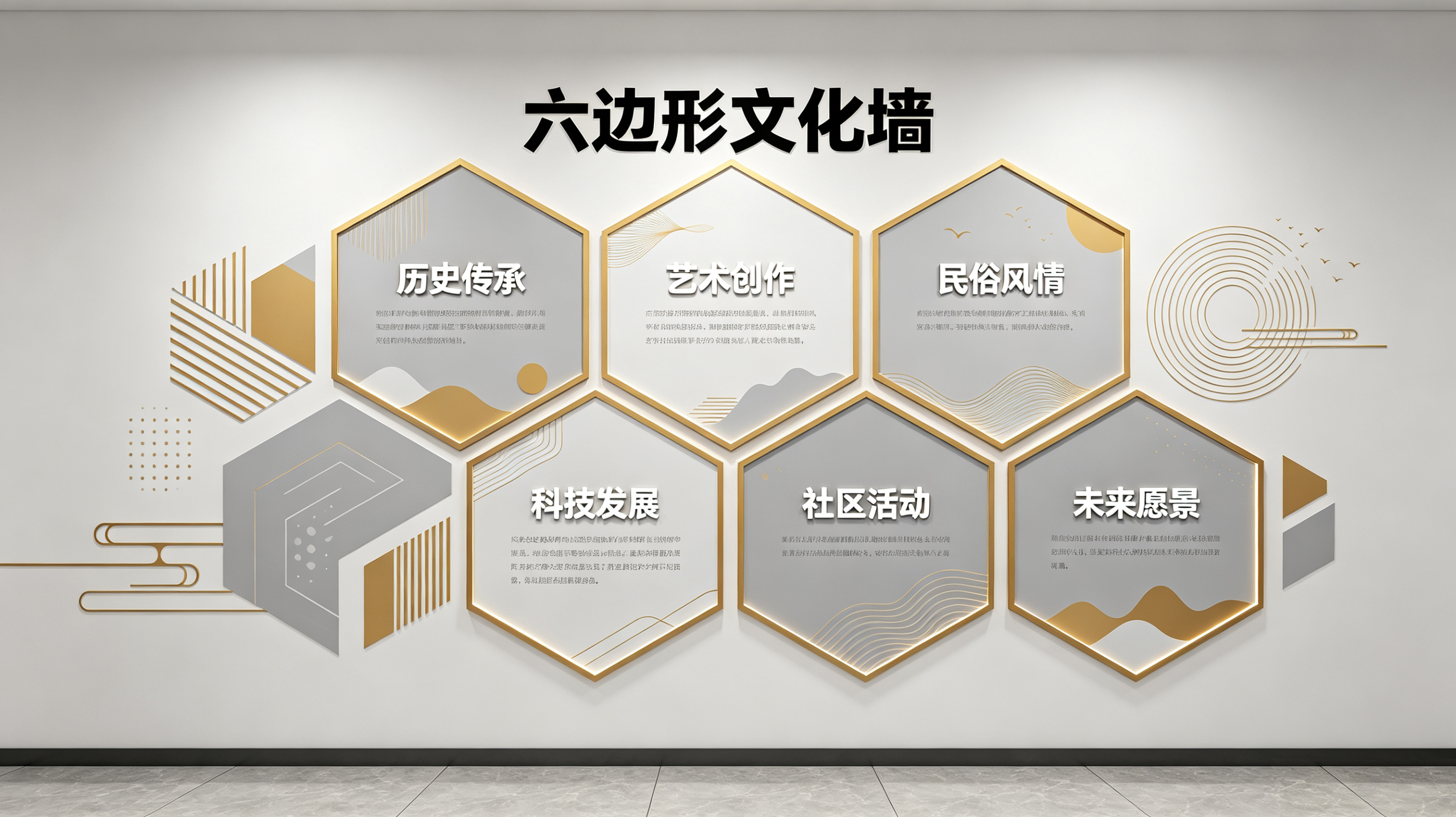  鹿邑企业文化墙 | 六边形信息美学